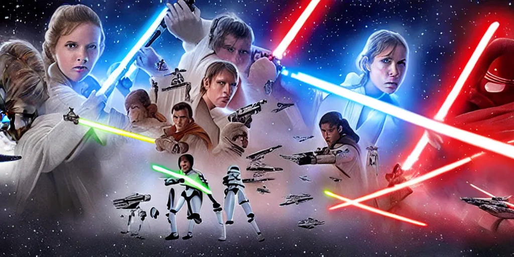 Image similar to starwars battle on space