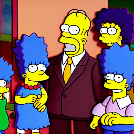 Image similar to photograph of the simpsons, 5 0 mm color photography