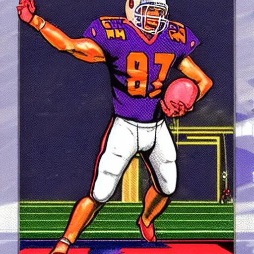 Prompt: An illustration of the last boss of pro football in a Sega Genesis instruction manual