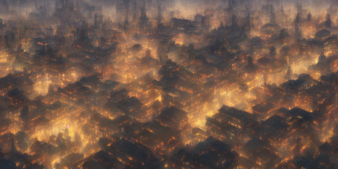Image similar to a beautiful painting of a ancient big city of china, light effect, unreal engine, super wide angle, by yuumei and yanjun chen, trending on artstation