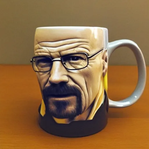 Image similar to mug with walter white's face on it