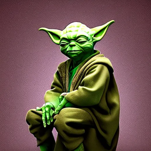 Image similar to yoda sitting on toilet