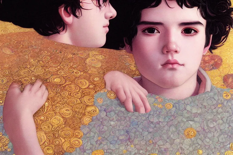 Image similar to portrait of beautiful cute young maiden boy, art by ( ( ( kuvshinov ilya ) ) ) and wayne barlowe and gustav klimt and artgerm and wlop