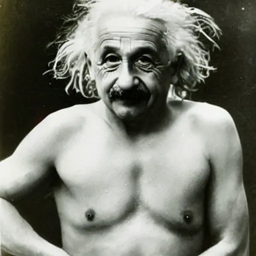 Image similar to albert einstein in a bikini