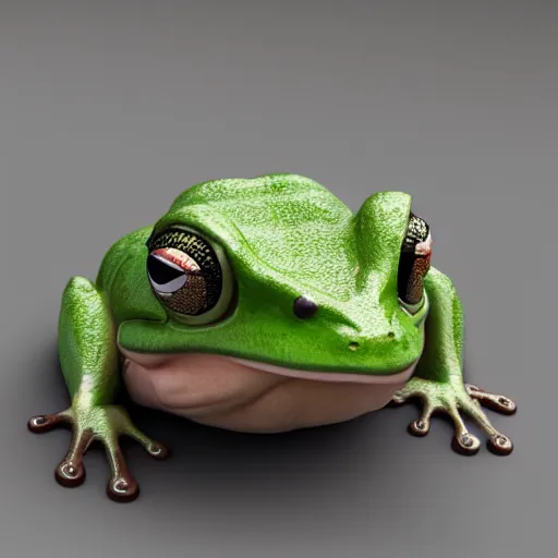 Image similar to 3 d render of a frog head