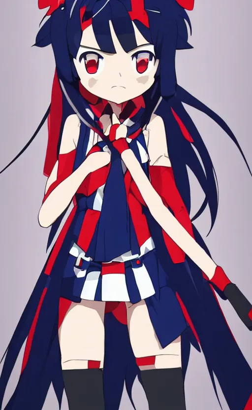 Prompt: toy design, kill la kill, portrait of ryuko, short hair, hair down, 2 0 2 2 anime style, anime figure, collection product, cosplay photo, big red scissors, navy blue school uniform, inspired by good smile company, 1 2 0 mm, photo taken by professional photographer, trending on facebook, symbology, anime character anatomy, high resolution
