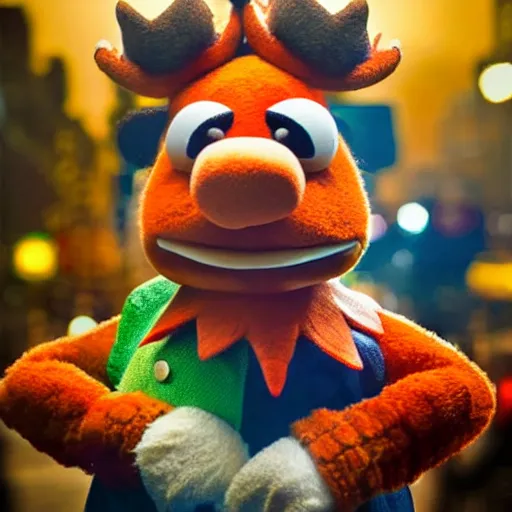 Image similar to A still of Bowser as a muppet, photo real, photographic, photograph, artstation, trending, award winning, epic lighting, featured