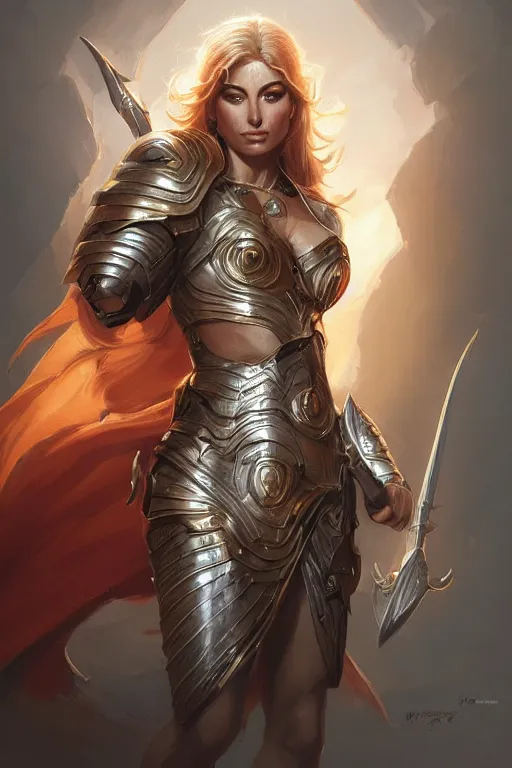 Image similar to amazon valkyrie athena, d & d, fantasy, portrait, highly detailed, headshot, digital painting, trending on artstation, concept art, sharp focus, illustration, art by artgerm and greg rutkowski and magali villeneuve