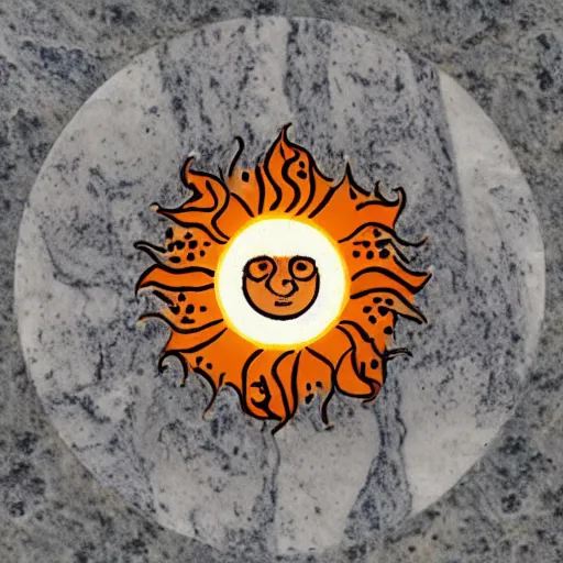Prompt: i said a sun inside the marble!!!!!!