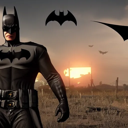 Image similar to batman in red dead redemption 2