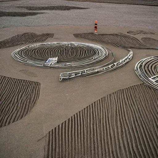 Image similar to 🤖🚚, land Art