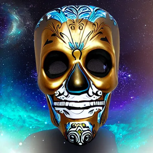 Image similar to galaxy skull gothic mask