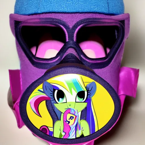 Image similar to photo of a my little pony gas mask, product photo