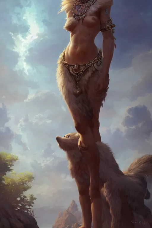 Image similar to goddess of the furry land, highly detailed, digital painting, artstation, concept art, smooth, sharp focus, illustration, unreal engine 5, 8 k, art by artgerm and greg rutkowski and edgar maxence