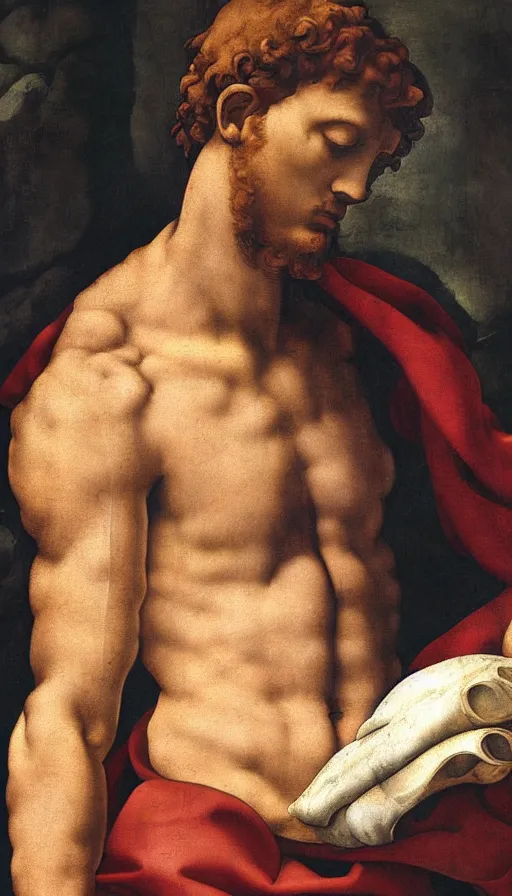 Prompt: Michelangelo\'s painting of David