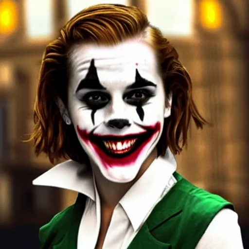 Image similar to emma watson as a joker