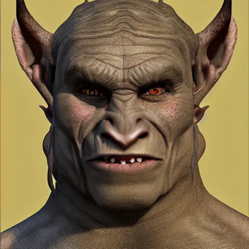 Image similar to a detailed portrait of an orc boy child, art illustration, incredibly highly detailed and realistic, 8 k, sharp focus