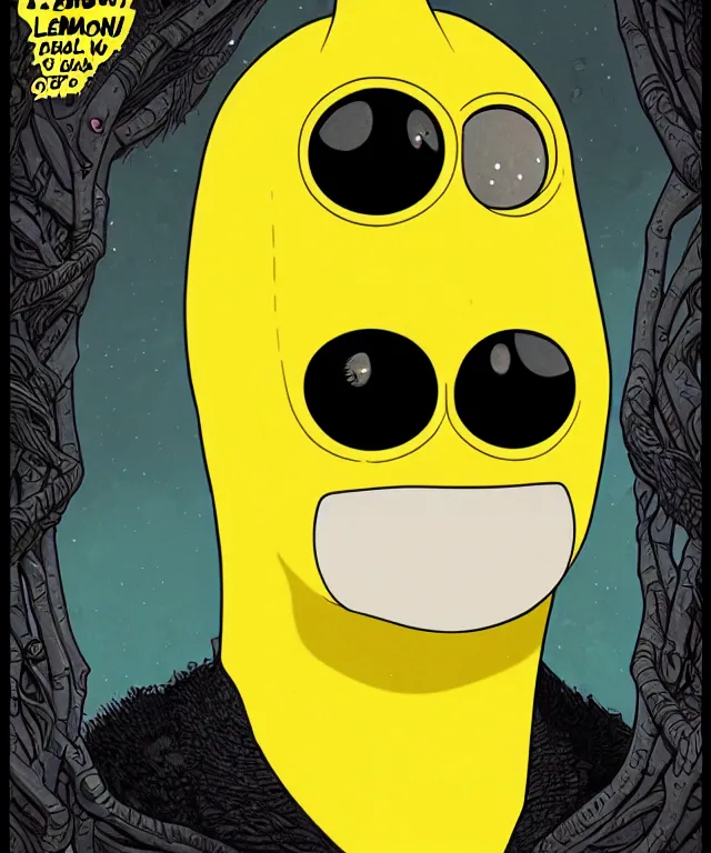 Prompt: fantasy comic style portrait of lemongrab, digital illustration by ken taylor and sana takeda, hd, 4 k, intricate, highly detailed!!, character design, cover art, award winning