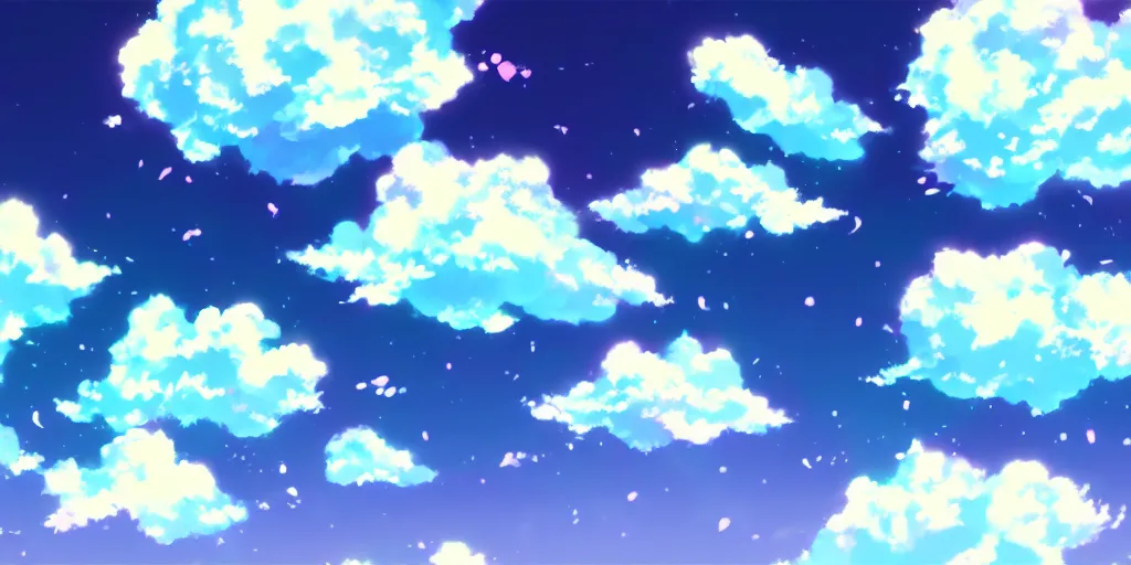 Image similar to A background for an anime-themed social media profile sky bright clouds bloom effect from Skyrim blender studio ghibli clouds