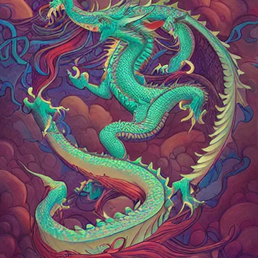 Image similar to sacred divine dragon art by james jean and art by loish highly detailed painting trending on arstation vivid colors spirit