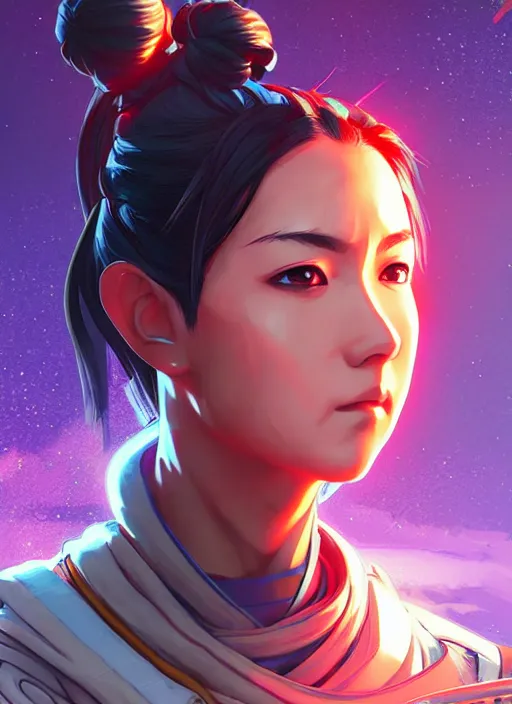 Prompt: Space Samurai in apex legends as an anime character digital illustration portrait design by Ross Tran, artgerm detailed, soft lighting