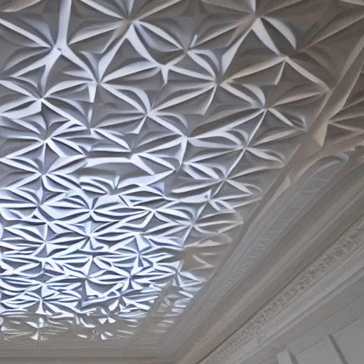 Prompt: a 3d printed ceiling