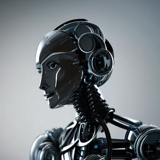 Image similar to cinematic still of a humanoid robot, cinematic lighting, superb resolution