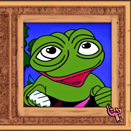 Image similar to frame from the pepe friends tv series