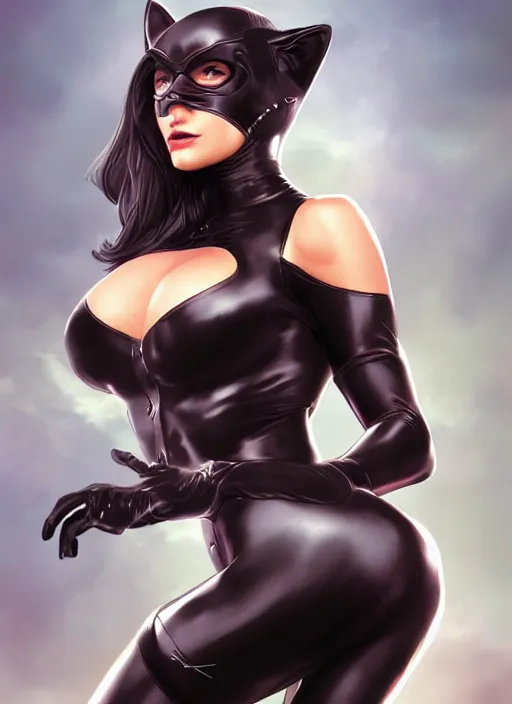 Image similar to beauty cat woman, trending on artstation, by Artgerm