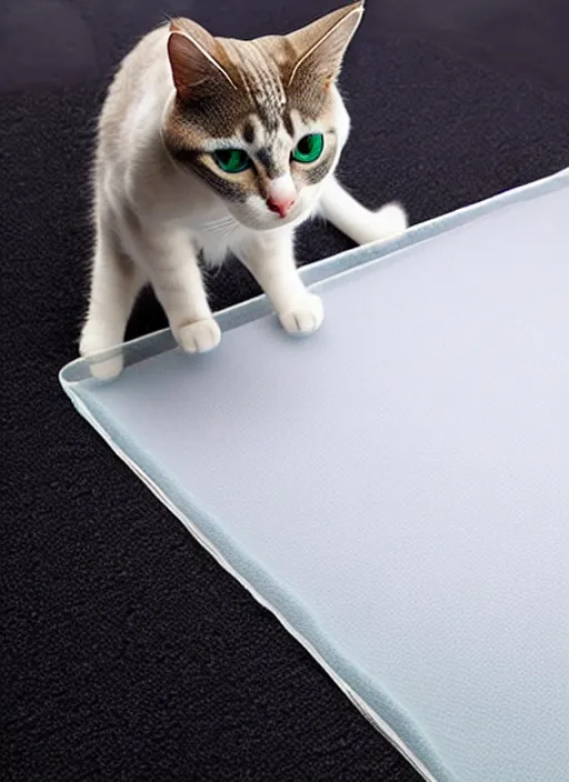 Image similar to clear photorealistic cat pad pads