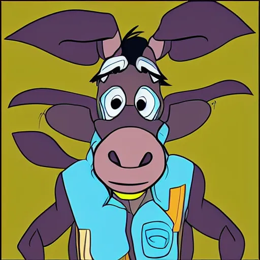 Prompt: cartoon donkey character in the style of pixar