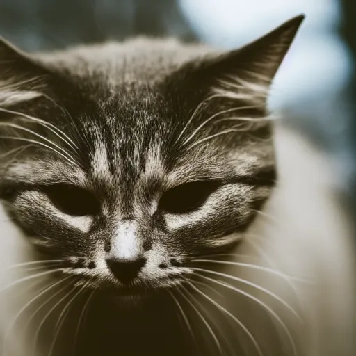 Image similar to a close up picture of a grinning cat, DSLR photography