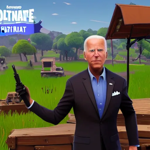 Image similar to Joe Biden in Fortnite very detailed, 8K quality super realistic