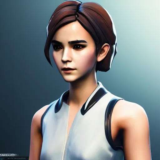 Prompt: textured film grain subsurface scattering asian fashion model face emma watson as a fortnite character cgsociety octane render unreal engine redshift render trending on artstation trending on artstation render blender behance cg superhero