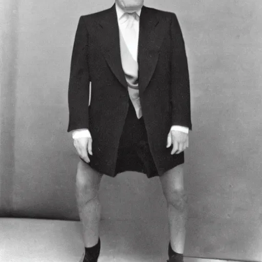 Prompt: donald trump wearing a 1 9 2 0 s style bathing suit