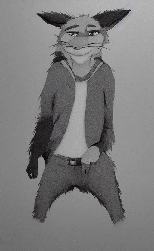 Image similar to “wolf in the style of zootopia in a dark room, trying to avoid lasers, cinematic, dramatic in the style of zootopia”