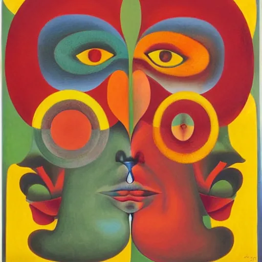 Image similar to floral face portrait by leonetto cappiello and wojciech siudmak and ernst fuchs, anni albers, oil on canvas