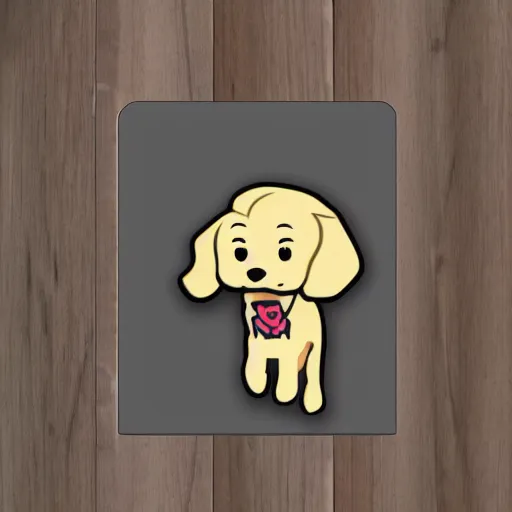 Prompt: a golden retriever dog pop figure