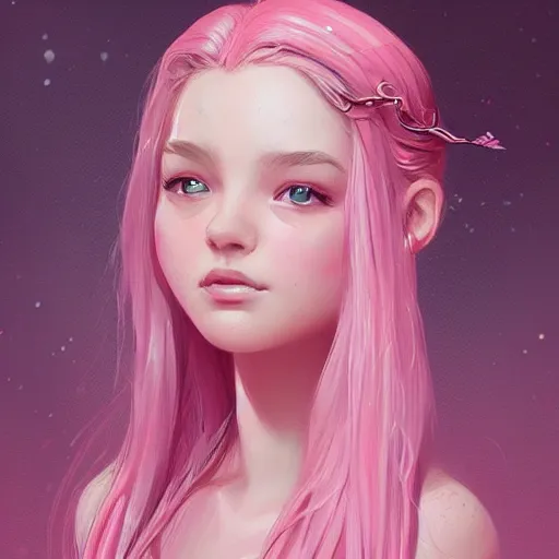 Image similar to teen girl, pink hair, gorgeous, amazing, elegant, intricate, highly detailed, digital painting, artstation, concept art, sharp focus, illustration, art by Ross tran