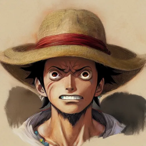 Prompt: monkey d luffy as a realistic fantasy d & d character, close - up portrait art by donato giancola and greg rutkowski, realistic face, digital art, trending on artstation