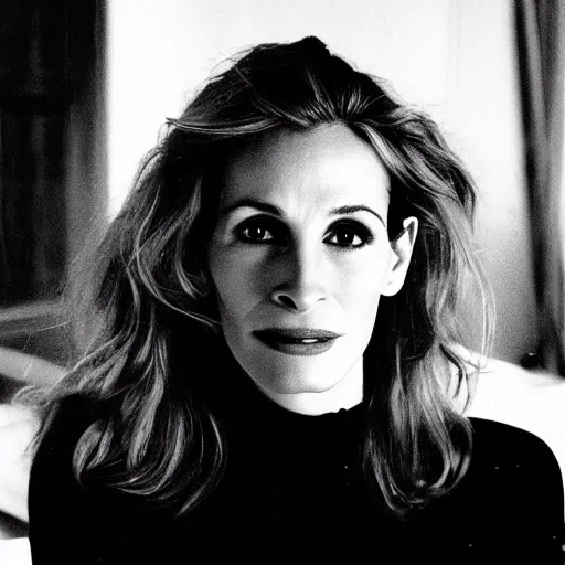 Prompt: Julia Roberts, art photography by Helmut Newton