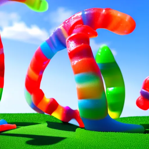 Image similar to playground made entire of gummy candy, octane render, highly detailed sugar, ue 5, realistic lighting, white background