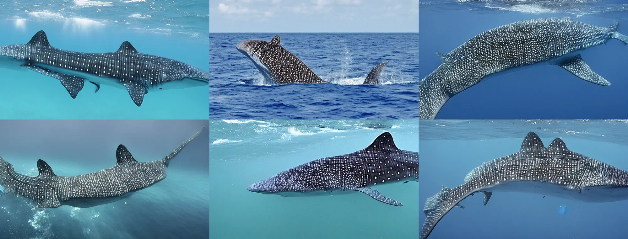 Prompt: a whale shark in the Indian Ocean, still from the BBC Earth documentary (2018)