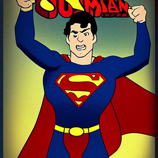 Prompt: Superman yelling !