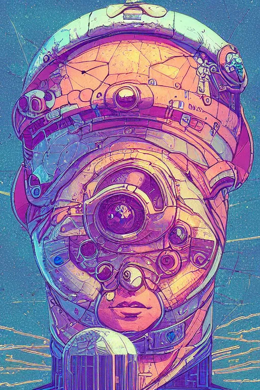 Image similar to portrait of jewel orbfolk cyclops 📐 in the style of Rob Lefield and Dan Mumford , trending on artstation, digital art,surrealism ,macro,blueprint ,vaporwave ,