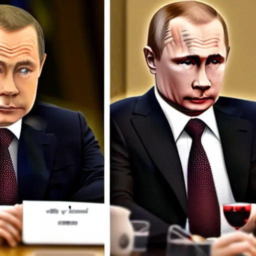 Image similar to medvedev and putin merged person