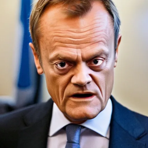 Prompt: Donald Tusk in a still from the american sitcom The Office