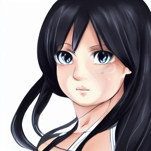 Image similar to full headshot portrait of a girl with long black hair, wearing a surgical mask, drawn by ATDAN, by Avetetsuya Studios, attractive character, colored sketch anime manga panel, trending on Pixiv