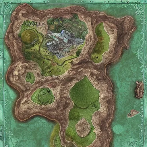 Prompt: land of the fairies, surealism, dnd 5e map, VTT,