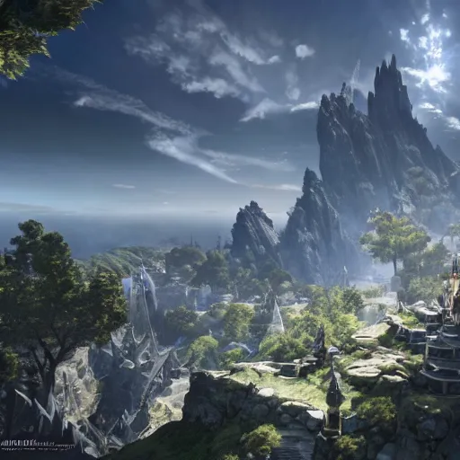 Image similar to FFXIV Heavensward, matte painting, extreme detail, 8k resolution, absolute masterpiece, upscaled